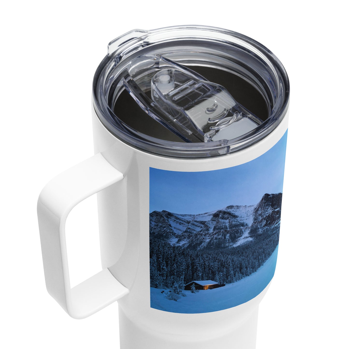 Lone Light at Lake Louise | Travel mug with a handle