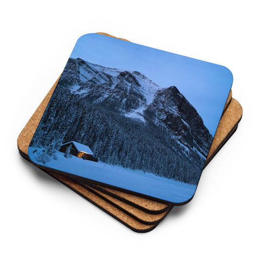 Lone Light at Lake Louise | Cork-back Coaster